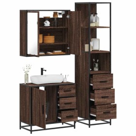 Set de muebles baño 3 pzas madera contrachapada roble