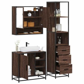 Set de muebles baño 3 pzas madera contrachapada roble