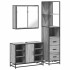 Set de muebles de baño 3 pzas madera contrachapada gris