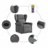Sillón de masaje reclinable de tela gris