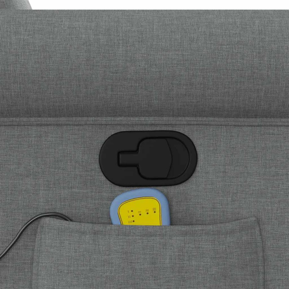 Sillón de masaje reclinable de tela gris