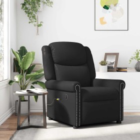 Sillón reclinable de cuero sintético negro
