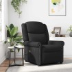 Sillón reclinable de cuero sintético negro brillante
