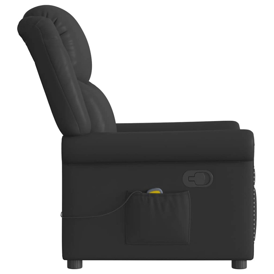 Sillón reclinable de cuero sintético negro