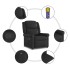 Sillón reclinable de cuero sintético negro