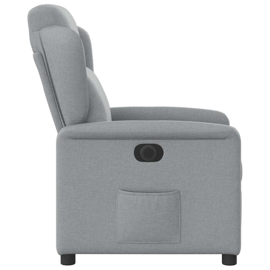 Sillón reclinable eléctrico tela gris