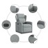 Sillón reclinable eléctrico tela gris