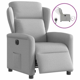 Sillón reclinable eléctrico de tela gris