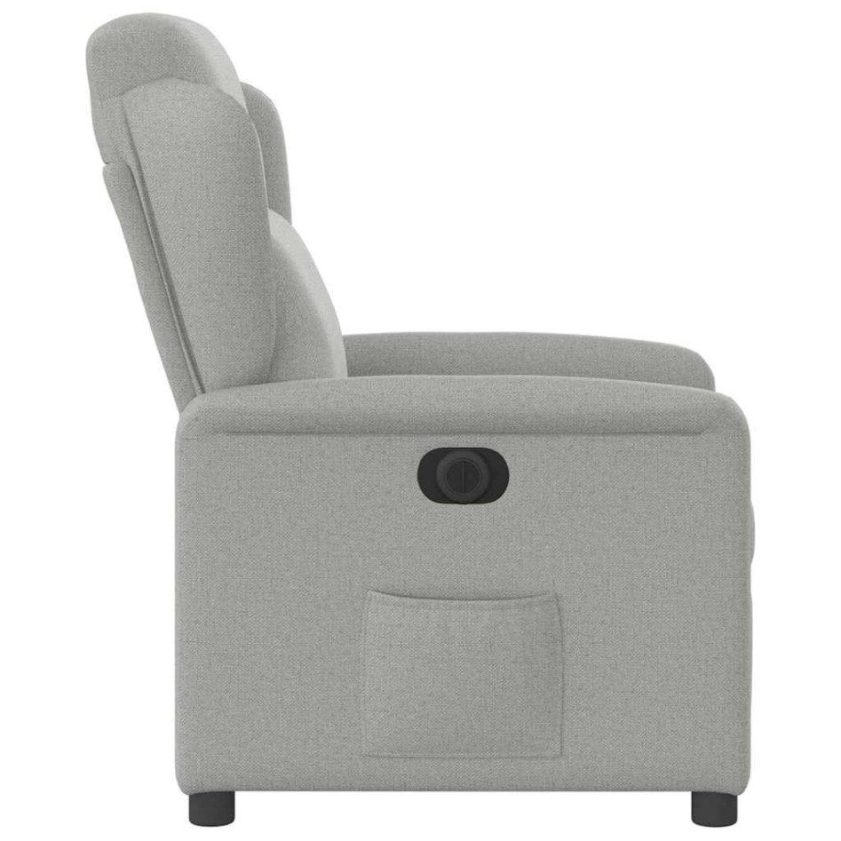 Sillón reclinable eléctrico de tela gris