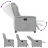 Sillón reclinable eléctrico de tela gris