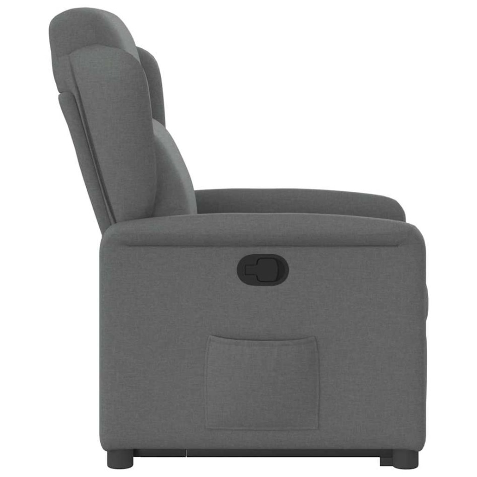 Sillón reclinable elevable de tela gris