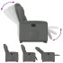 Sillón reclinable elevable de tela gris