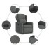 Sillón reclinable elevable de tela gris