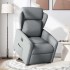 Sillón eléctrico reclinable elevable de tela gris