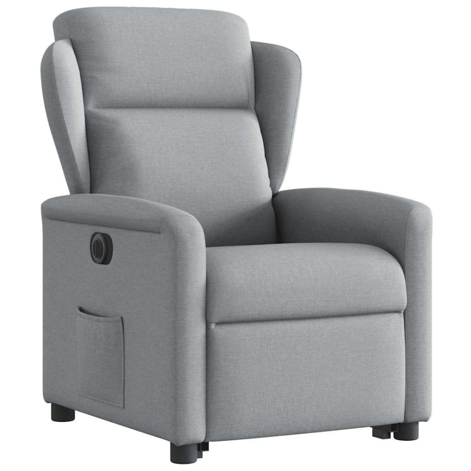 Sillón eléctrico reclinable elevable de tela gris