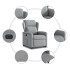 Sillón eléctrico reclinable elevable de tela gris