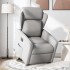 Sillón eléctrico reclinable elevable de tela gris