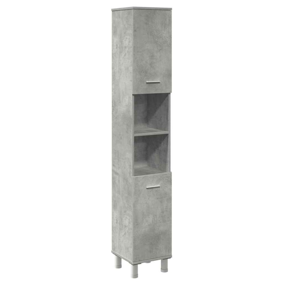 Set muebles de baño 2 piezas madera contrachapada gris
