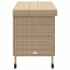 Baúl de jardín con ruedas ratán sintético beige 110x55x73