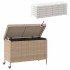 Baúl de jardín con ruedas ratán sintético beige 110x55x73