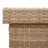 Baúl de jardín con ruedas ratán sintético beige 110x55x73