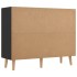 Aparador madera de ingeniería negro brillante 90x30x72