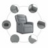 Sillón reclinable de tela gris