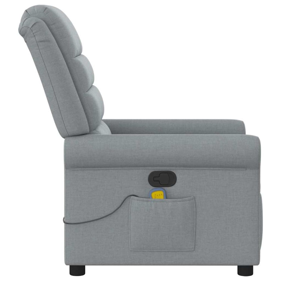 Sillón reclinable de masaje de tela gris