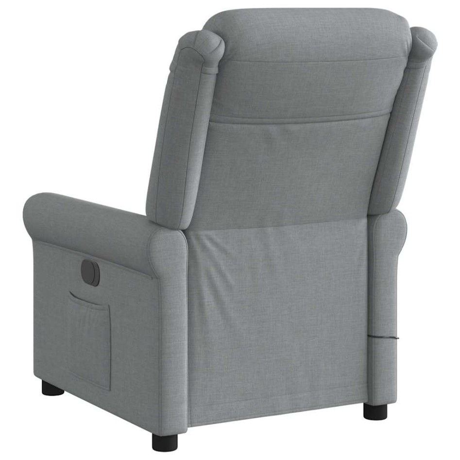 Sillón reclinable de masaje de tela gris