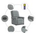 Sillón reclinable de masaje de tela gris
