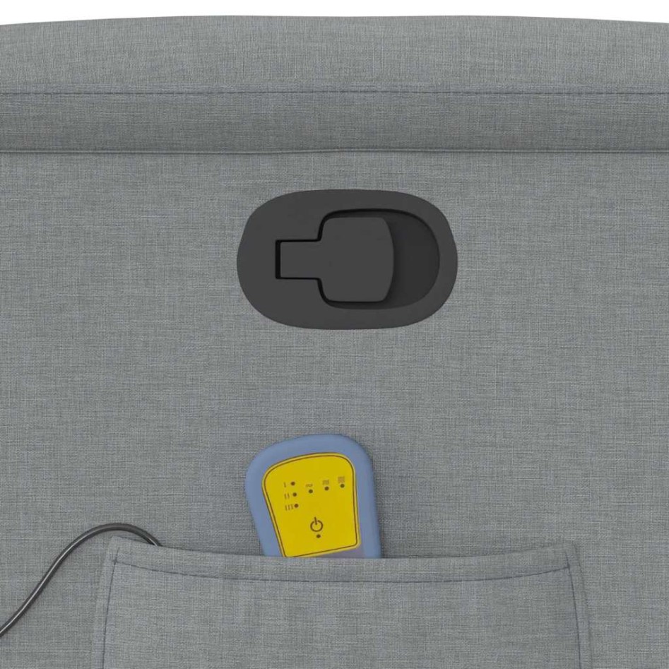 Sillón reclinable de masaje de tela gris