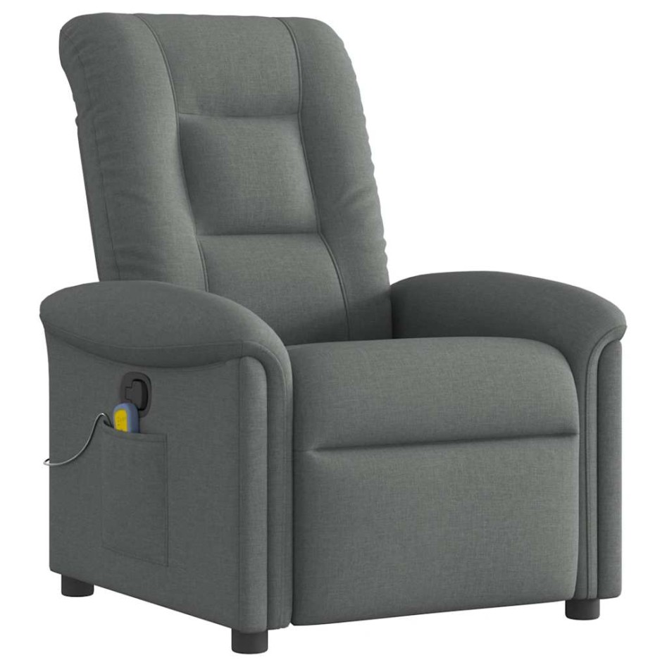 Sillón de masaje reclinable de tela gris