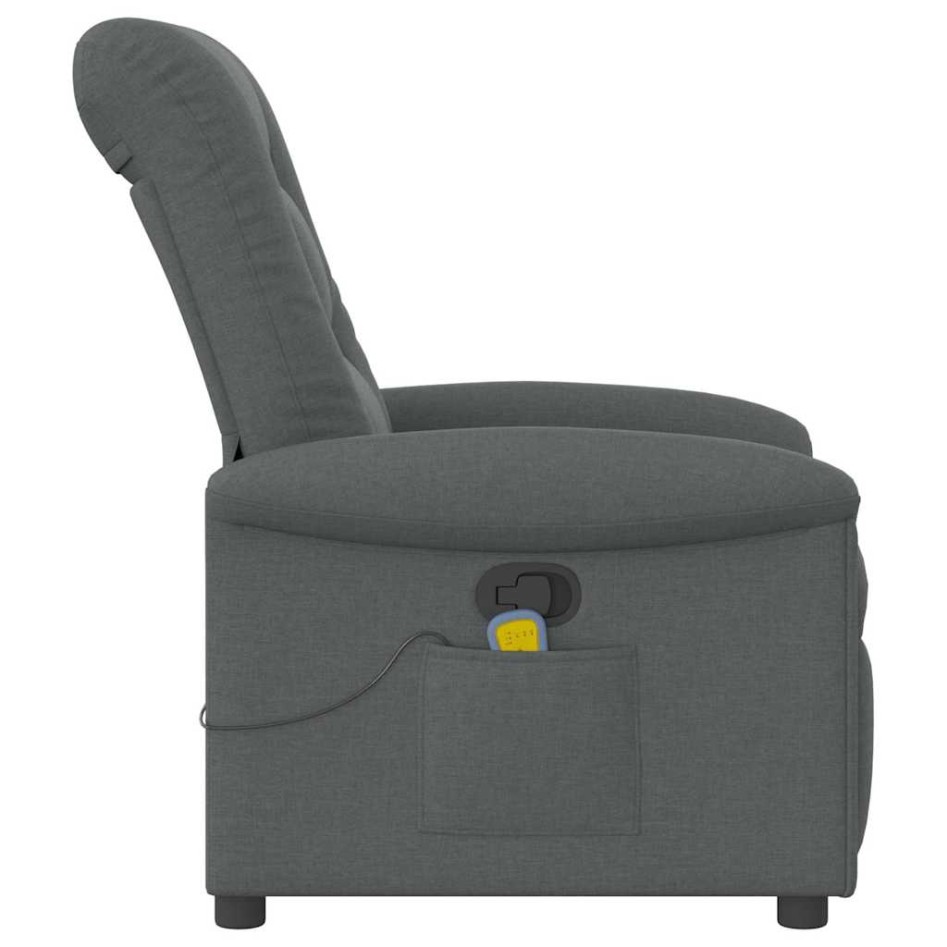 Sillón de masaje reclinable de tela gris