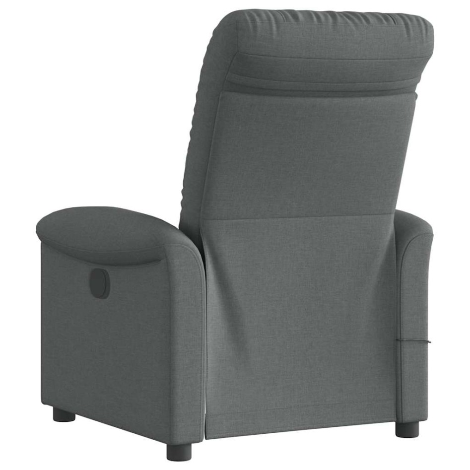 Sillón de masaje reclinable de tela gris