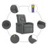 Sillón de masaje reclinable de tela gris