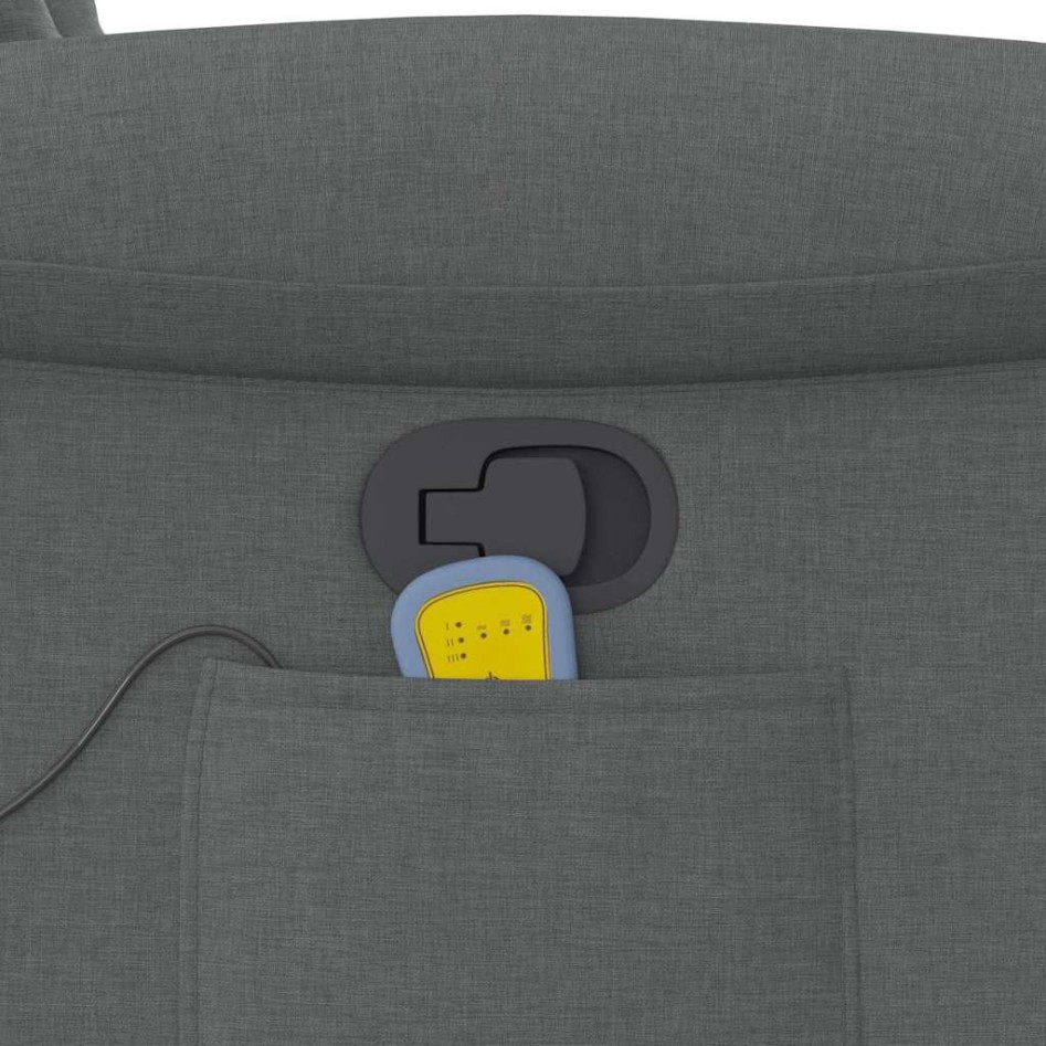 Sillón de masaje reclinable de tela gris