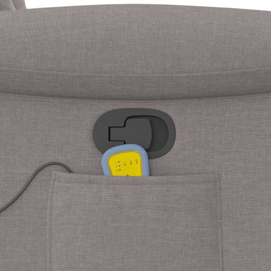 Sillón de masaje reclinable de tela gris