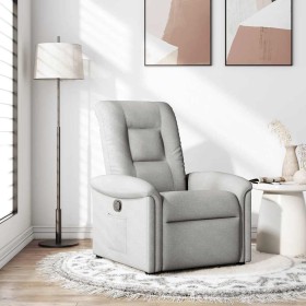 Sillón reclinable de tela gris