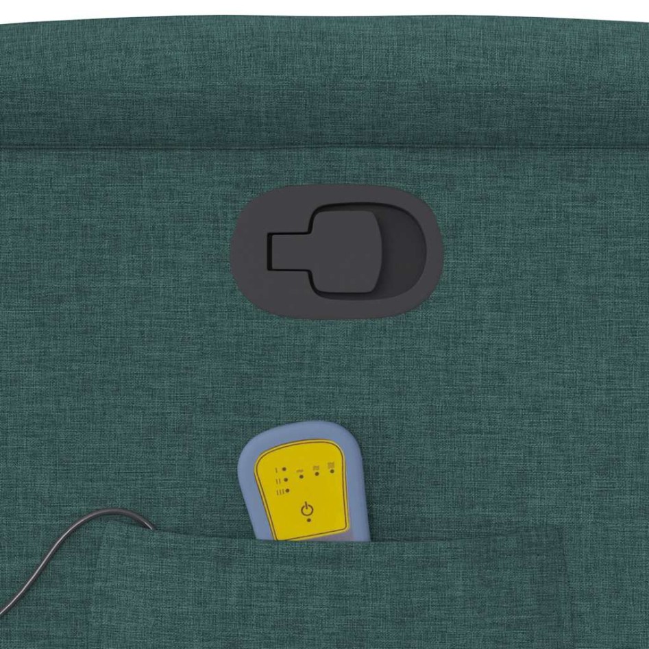 Sillón de masaje reclinable de tela verde