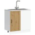 Mueble bajo para fregadero Lucca madera artesanal de