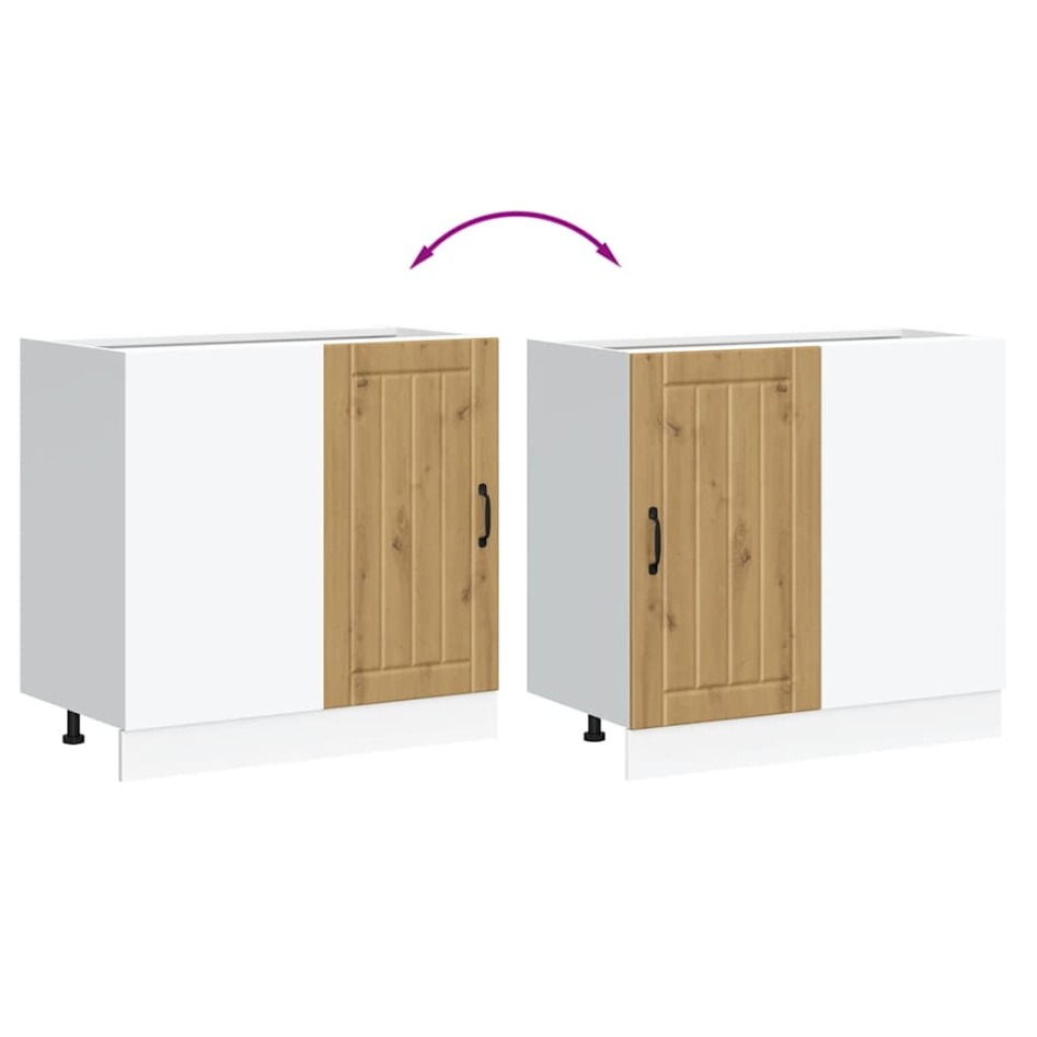 Mueble bajo para fregadero Lucca madera artesanal de