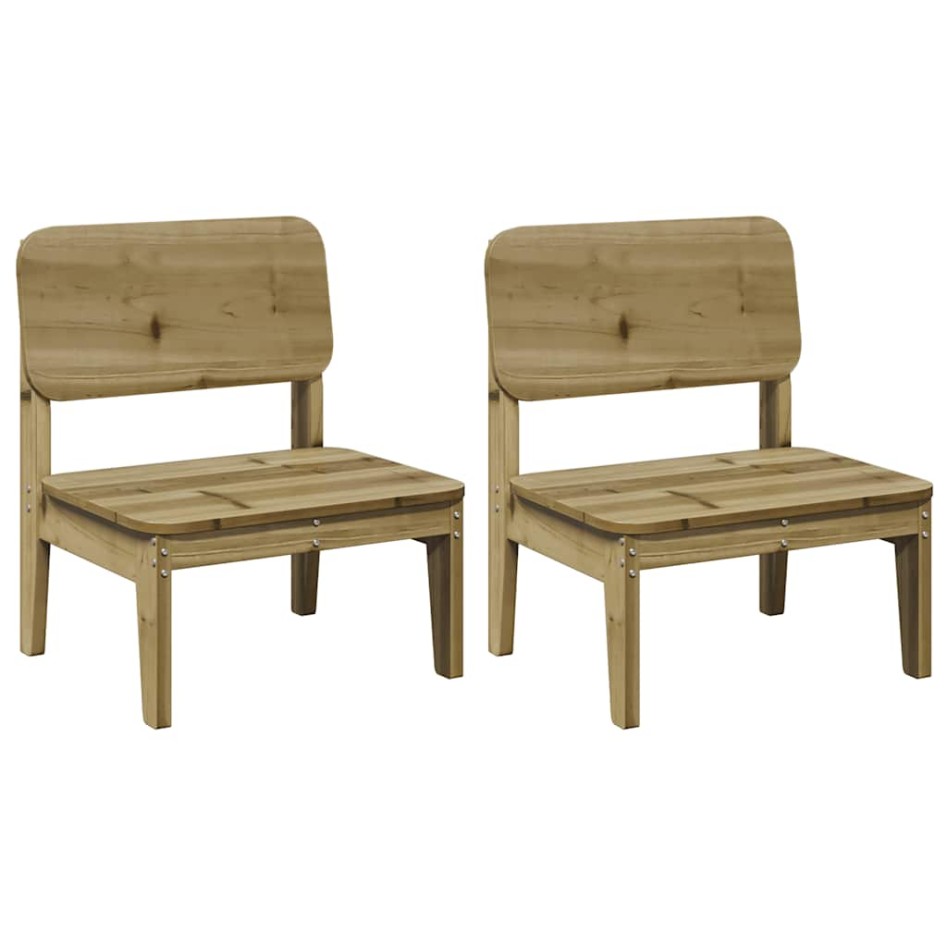 Sillas de jardín 2 uds 60x52,5x72 cm madera de pino
