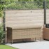 Caja de almacenaje jardín ruedas ratán PE beige 160x55x75