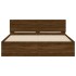 Estructura de cama con cabecero marrón roble 140x190