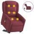 Sillón de masaje eléctrico reclinable elevable tela rojo