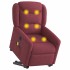 Sillón de masaje eléctrico reclinable elevable tela rojo