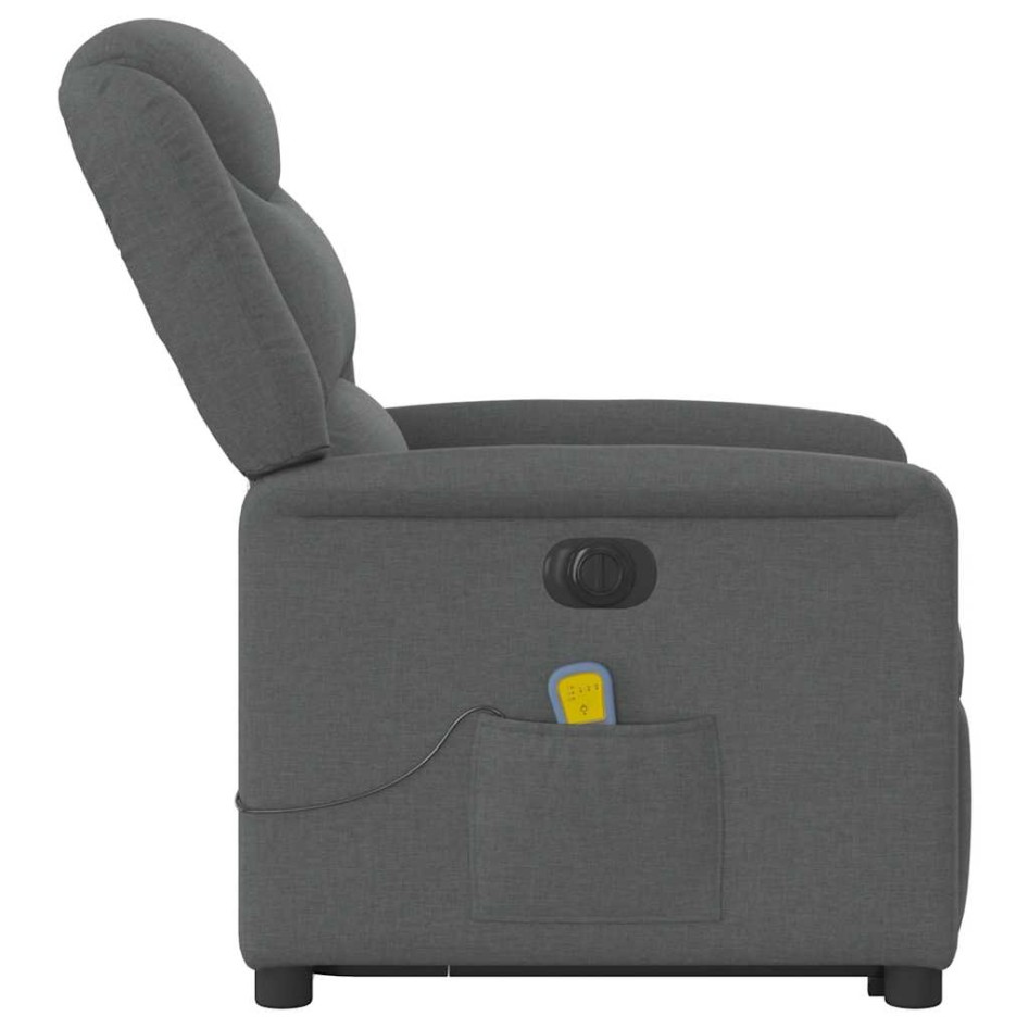 Sillón de masaje eléctrico reclinable elevable tela gris