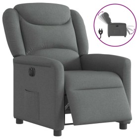 Sillón reclinable eléctrico de tela gris