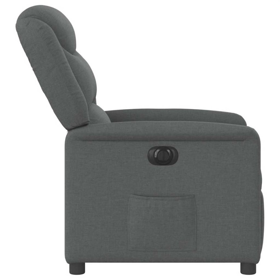Sillón reclinable eléctrico de tela gris