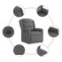 Sillón reclinable eléctrico de tela gris